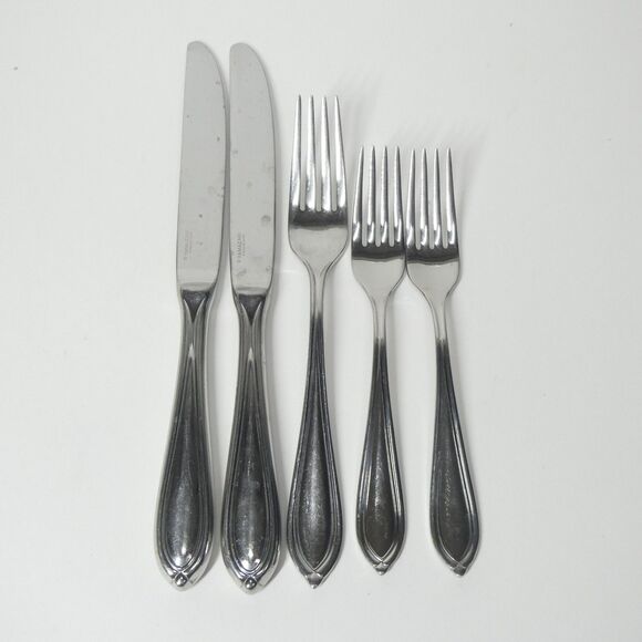 Yamazaki Ariana 5pc Flatware Lot Dinner Salad Fork Knives Stainless - Picture 1 of 6